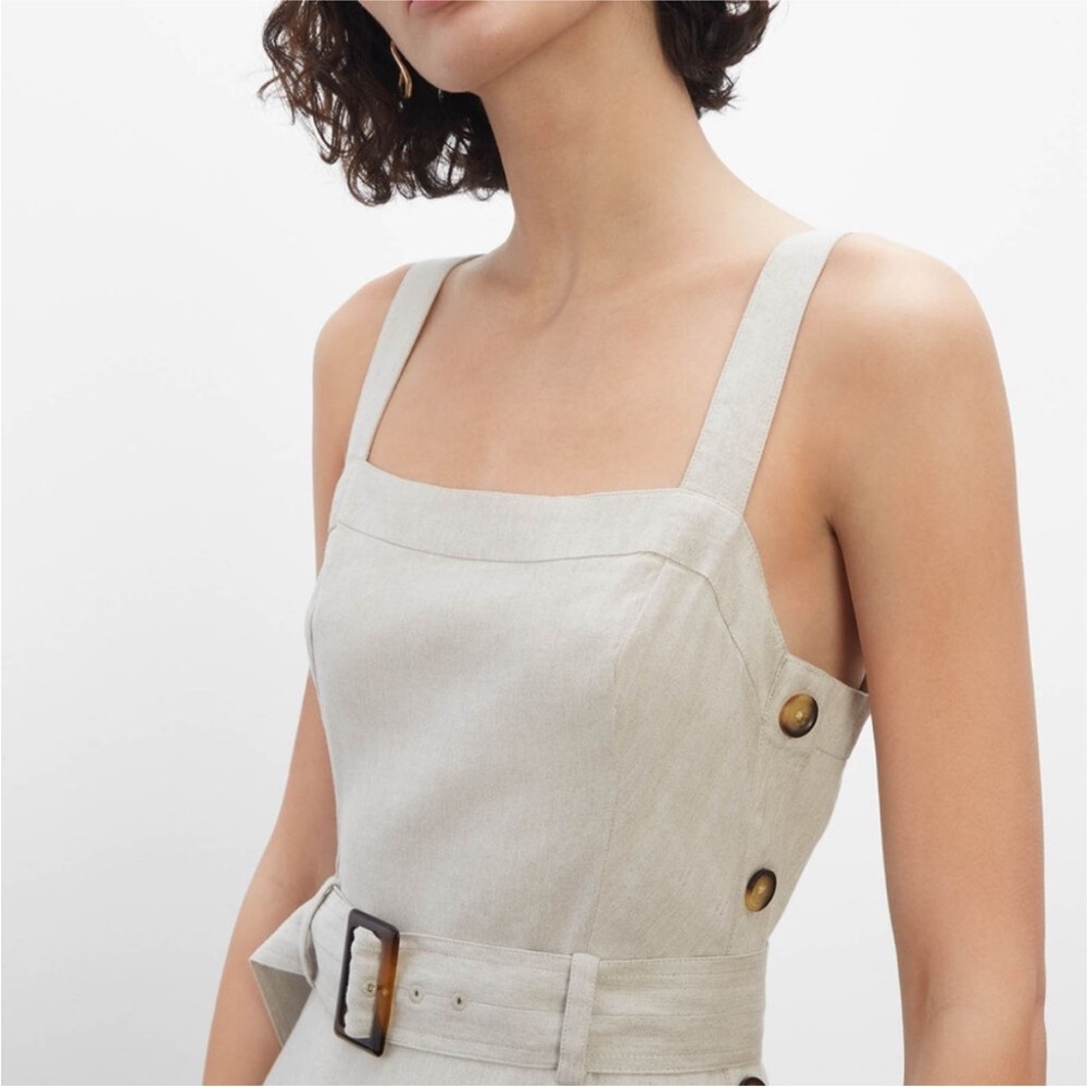 Club Monaco Side Button Linen Midi Dress - Picture 4 of 12